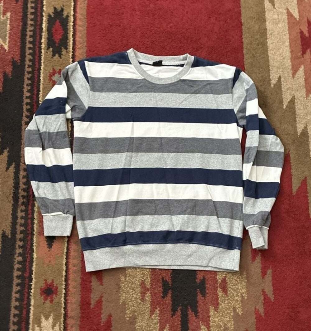 Abigail Multi-Color Striped Crewneck Long Sleeve Pullover Sweater Size L